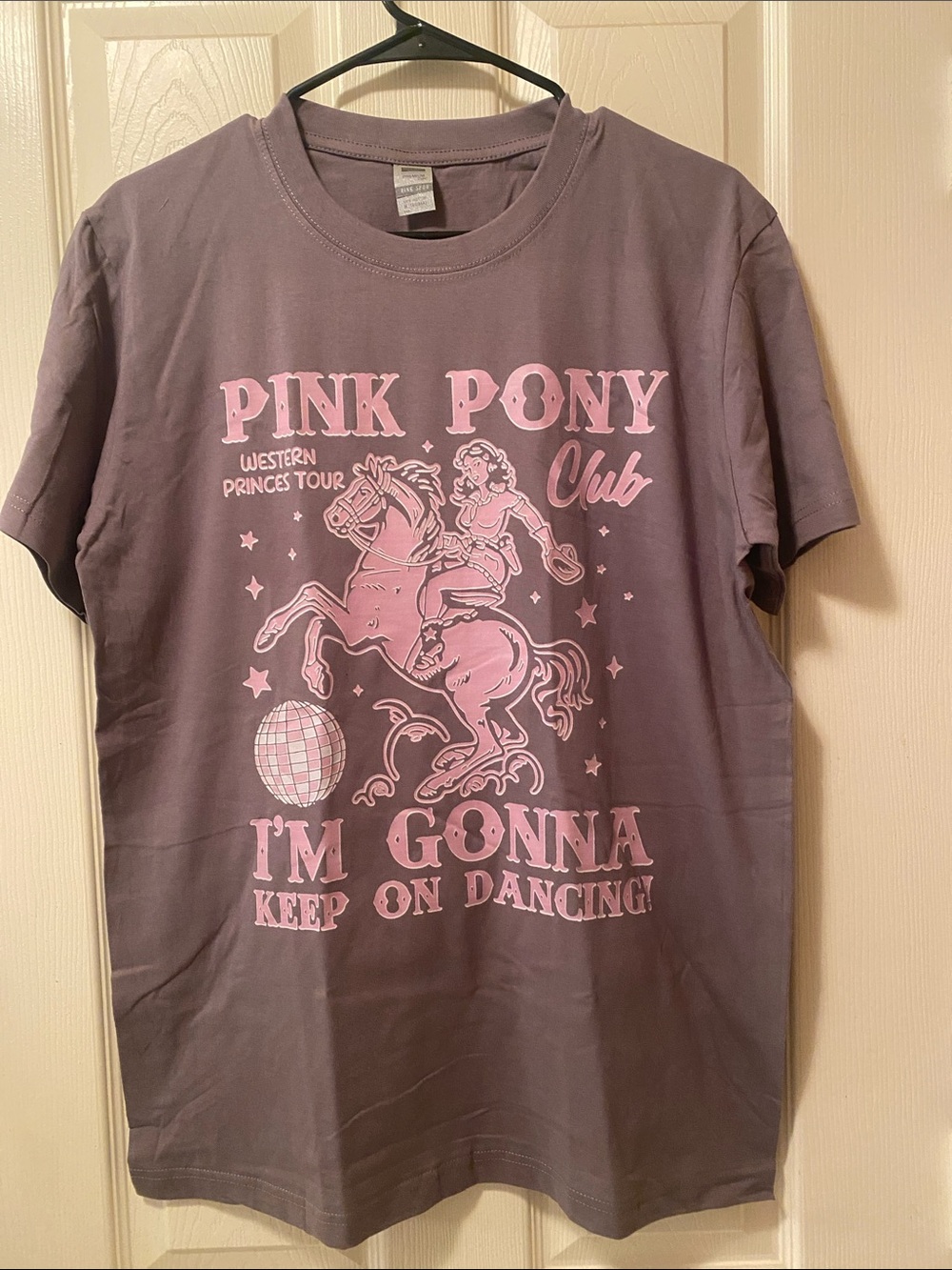 Pink Pony Club Graphic Tee - Dusty Lavender with Pink Print